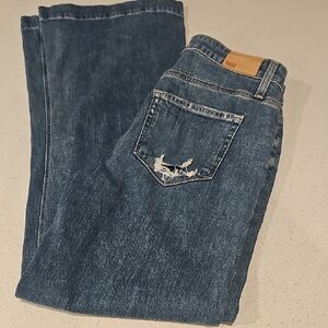 PAIGE Leenah Wide Leg Jeans Medium-Dark Wash